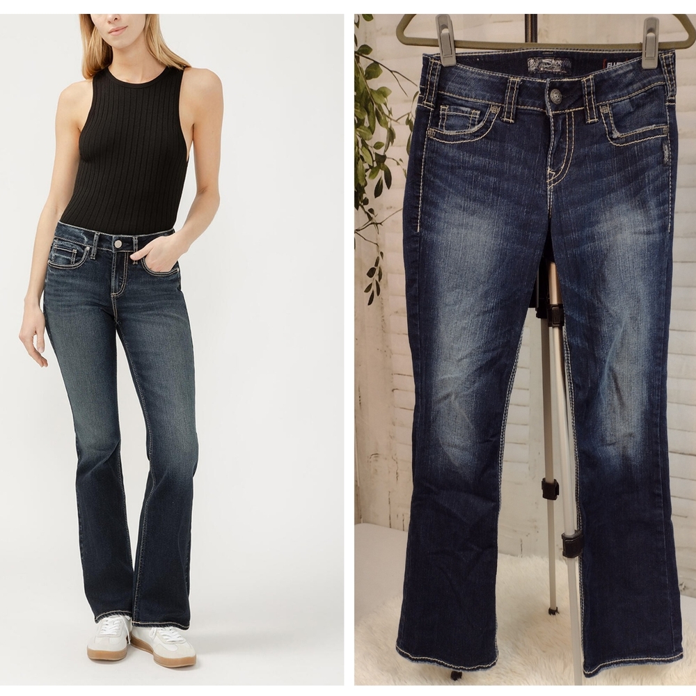 Silver Suki Jeans Dark Blue Slim Boot Cut Jeans Size W29/L31